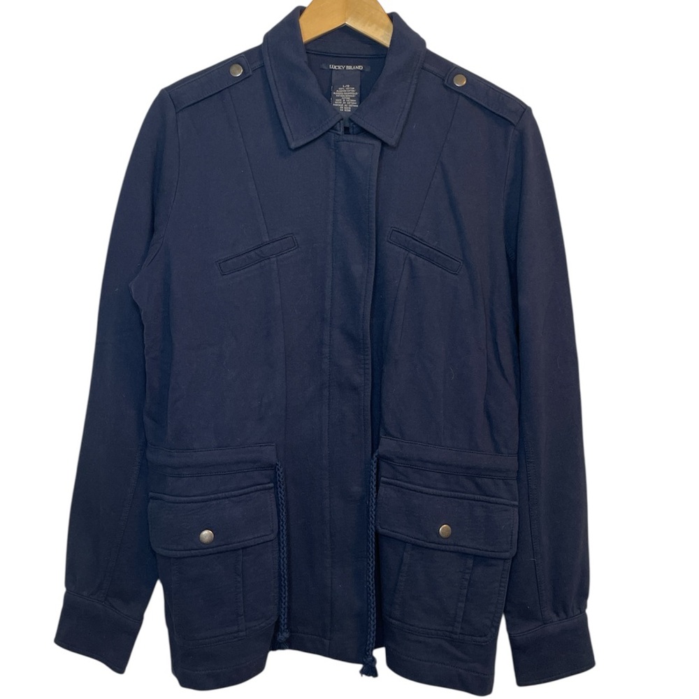 Lucky Brand Navy Utility Field Jacket - 100% Cotton, Size L